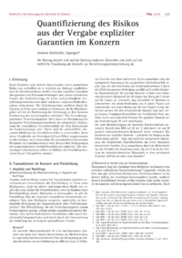 Dokument Quantifizierung des Risikos aus der Vergabe expliziter Garantien im Konzern