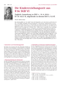 Dokument Die Kindererziehungszeit aus § 56 SGB VI