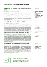 Dokument Aktuelle Online-Seminare