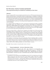 Dokument Der Wortschatz zwischen Variation und Kontakt