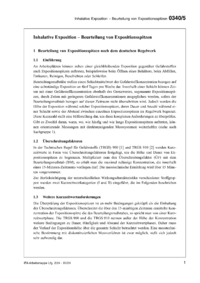 Dokument Inhalative Exposition – Beurteilung von Expositionsspitzen