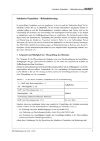 Dokument Inhalative Exposition – Befundsicherung