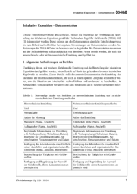 Dokument Inhalative Exposition – Dokumentation
