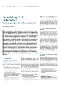Dokument Entwaldungsfreie Lieferketten