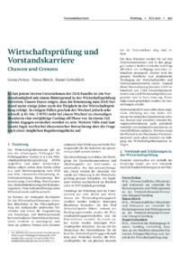 Dokument Wirtschaftsprüfung und Vorstandskarriere