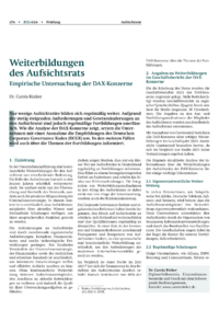 Dokument Weiterbildungen des Aufsichtsrats