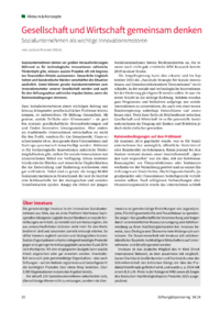 Dokument Gesellschaft und Wirtschaft gemeinsam denken