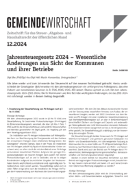 Dokument Jahressteuergesetz 2024 – Wesentliche Änderungen aus Sicht der Kommunen und ihrer Betriebe