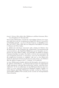 Dokument Jeanne E. Glesener, Oliver Kohns (Hg.): Weltliteratur und Kleine Literaturen