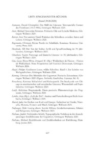 Dokument Liste eingesandter Bücher