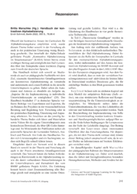 Dokument Britta Marschke (Hg.): Handbuch der kontrastiven Alphabetisierung