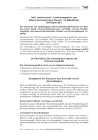 Dokument DSK veröffentlicht Orientierungshilfe zum datenschutzkonformen Einsatz von Künstlicher Intelligenz (KI)