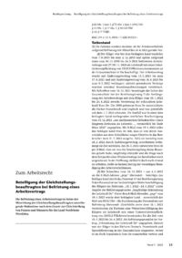 Dokument Beteiligung der Gleichstellungsbeauftragten bei Befristung eines Arbeitsvertrags