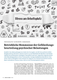 Dokument Betriebliche Hemmnisse der Gefährdungsbeurteilung psychischer Belastungen