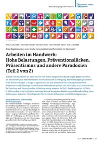 Dokument Arbeiten im Handwerk: Hohe Belastungen, Präventionslücken, Präsentismus und andere Paradoxien (Teil 2 von 2)