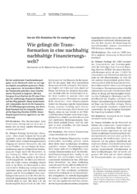 Dokument Nachgefragt: Wie gelingt die Transformation in eine nachhaltig nachhaltige Finanzierungswelt?