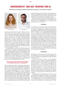 Dokument Urheberrecht und das Training von KI