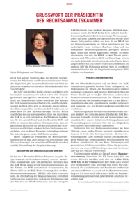 Dokument Grußwort der Präsidentin der Rechtsanwaltskammer