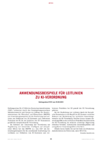 Dokument Anwendungsbeispiele für Leitlinien zu KI-Verordnung