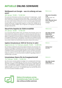 Dokument Aktuelle Online-Seminare