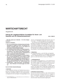 Dokument Geltung der vergaberechtlichen Grundsätze für Strom- und Gasnetze auch für Wasserkonzessionen?