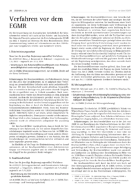 Dokument Verfahren vor dem EGMR