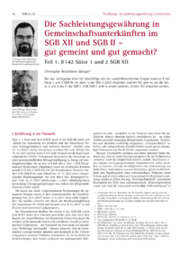 Dokument Die Sachleistungsgewährung in Gemeinschaftsunterkünften im SGB XII und SGB II – gut gemeint und gut gemacht?