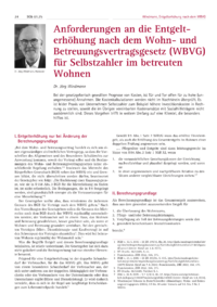 Dokument Anforderungen an die Entgelterhöhung nach dem Wohn- und Betreuungsvertragsgesetz (WBVG) für Selbstzahler im betreuten Wohnen