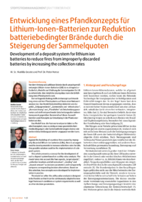 Dokument Entwicklung eines Pfandkonzepts für Lithium-Ionen-Batterien zur Reduktion batteriebedingter Brände durch die Steigerung der Sammelquoten