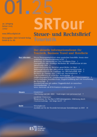 Dokument Steuer- und RechtsBrief Touristik Ausgabe 01 2025