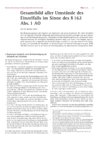 Dokument Gesamtbild aller Umstände des Einzelfalls im Sinne des § 162 Abs. 1 AO