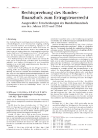 Dokument Rechtsprechung des Bundesfinanzhofs zum Ertragsteuerrecht