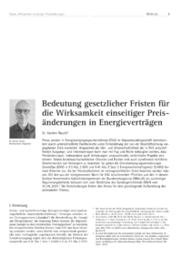 Dokument Bedeutung gesetzlicher Fristen für die Wirksamkeit einseitiger Preisänderungen in Energieverträgen