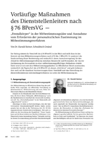 Dokument Vorläufige Maßnahmen des Dienststellenleiters nach § 76 BPersVG