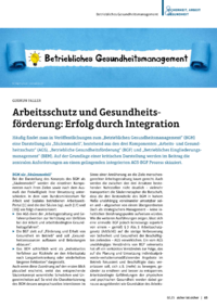 Dokument Arbeitsschutz und Gesundheitsförderung: Erfolg durch Integration