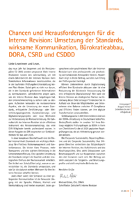 Dokument Chancen und Herausforderungen für die Interne Revision: Umsetzung der Standards, wirksame Kommunikation, Bürokratieabbau, DORA, CSRD und CSDDD
