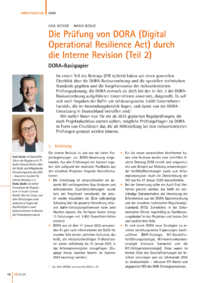Dokument Die Prüfung von DORA (Digital Operational Resilience Act) durch die Interne Revision (Teil 2)