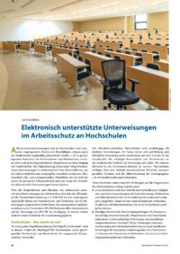 Dokument Elektronisch unterstützte Unterweisungen im Arbeitsschutz an Hochschulen