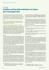 Dokument Unfälle und Berufskrankheiten im Fokus der Instanzgerichte