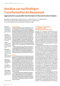 Dokument Ansätze zur nachhaltigen Transformation im Bauwesen