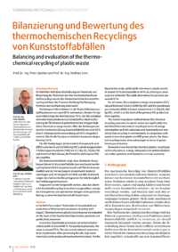 Dokument Bilanzierung und Bewertung des thermochemischen Recyclings von Kunststoffabfällen