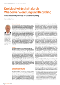 Dokument Kreislaufwirtschaft durch Wiederverwendung und Recycling