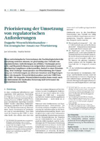 Dokument Priorisierung der Umsetzung von regulatorischen Anforderungen