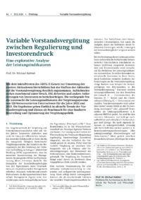 Dokument Variable Vorstandsvergütung zwischen Regulierung und Investorendruck