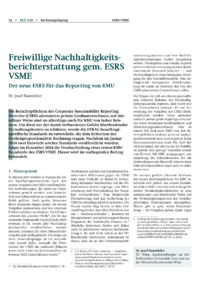 Dokument Freiwillige Nachhaltigkeitsberichterstattung gem. ESRS VSME