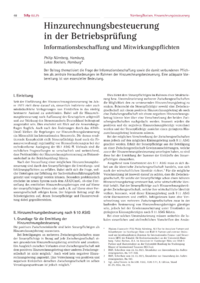 Dokument Hinzurechnungsbesteuerung in der Betriebsprüfung