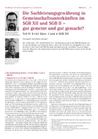 Dokument Die Sachleistungsgewährung in Gemeinschaftsunterkünften im SGB XII und SGB II – gut gemeint und gut gemacht?