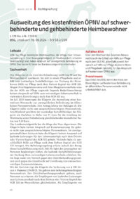 Dokument Ausweitung des kostenfreien ÖPNV auf schwerbehinderte und gehbehinderte Heimbewohner