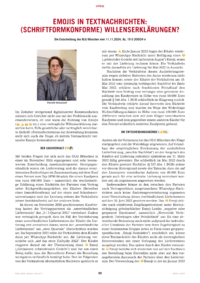 Dokument Emojis in Textnachrichten: (Schriftformkonforme) Willenserklärungen?