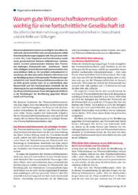Dokument Warum gute Wissenschaftskommunikation wichtig für eine fortschrittliche Gesellschaft ist